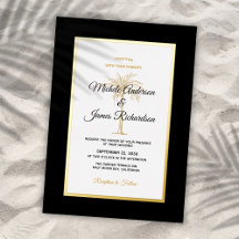 Elegante Black Gold Palm Tree Tropische Hochzeit