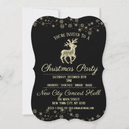 Elegante Black & Gold Rentier-Party Einladung