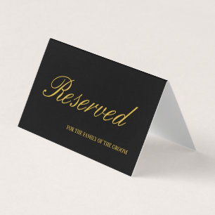 Elegante Black & Gold Reservierte Hochzeitskarte