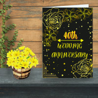 Elegante Black Gold Rose 40. Hochzeitstag