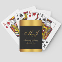 Elegante Black-Gold-Script Monogram-Hochzeit