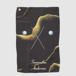 Elegante Black Gold Tinte Alcohol Gift Fab Golfhandtuch