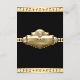 Elegante Black Gold UAWG RSVP Karte