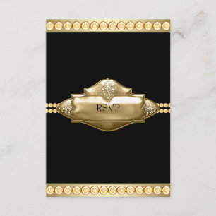 Elegante Black Gold UAWG RSVP Karte