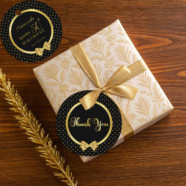 Elegante Black & Gold Überraschung Geburtstagspart Geschenkanhänger