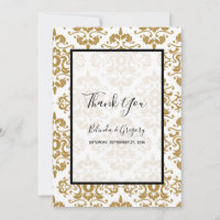 Elegante Black Gold Vintage Wedding Dankeschön Kar