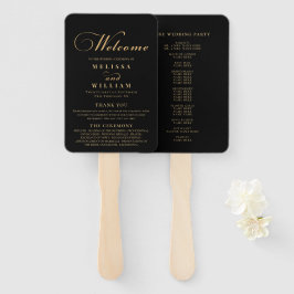 Elegante Black Gold Wedding Fächer