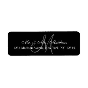 Elegante Black Gray Monogram Wedding