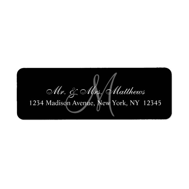 Elegante Black Gray Monogram Wedding (Vorne)
