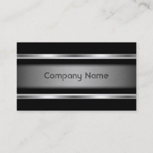 Elegante Black Gray Silver Business Card Company Visitenkarte