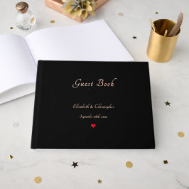 Elegante Black Imitats Rose Gold Hochzeiten Jubilä Gästebuch