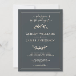 Elegante Black Ivory Wedding Einladung