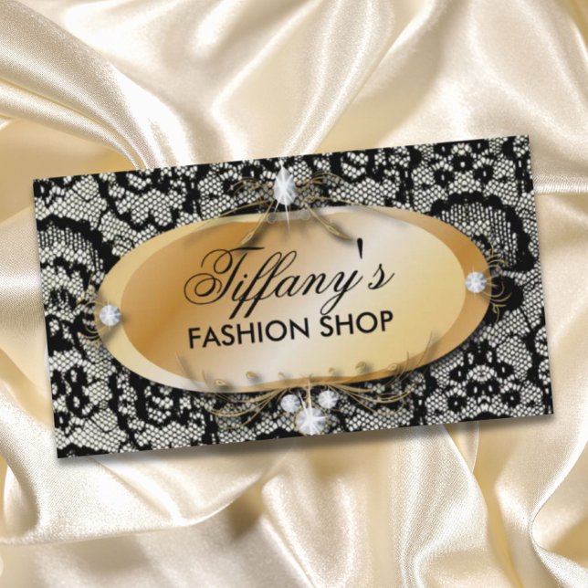 Elegante Black Lace Vintag Fashion Business Cards Visitenkarte (Elegant Black Lace Vintage Fashion Business Cards)