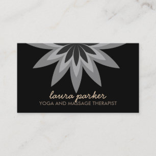 Elegante Black Lotus Blume Yoga Heilung Gesundheit Visitenkarte