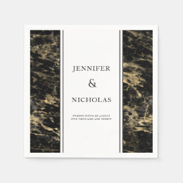 Elegante Black Marble Wedding Serviette