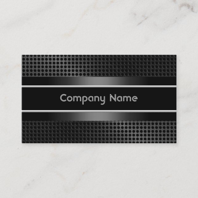 Elegante Black Metal Look Business Card Company Visitenkarte (Vorderseite)