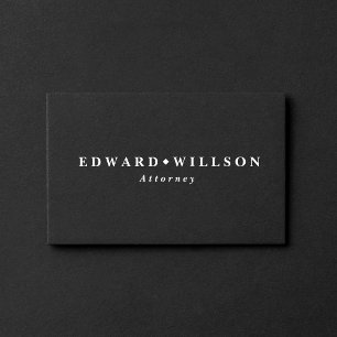 Elegante Black Minimalistisch Classic Business Car Visitenkarte