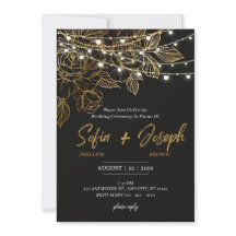 Elegante Black Modern Wedding Invitation Card