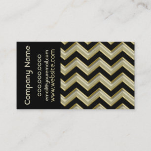 Elegante Black on Sage ZigZag Business Card Visitenkarte