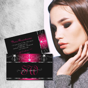 Elegante Black Pink Verziert Sparkle Jewels Initia Visitenkarte