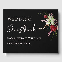 Elegante Black Rustic Boho Wildblume Wedding