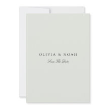 Elegante Black & Sage Green Save the Date Card