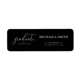 Elegante Black Script-Abschluss-Rücksendeadresse