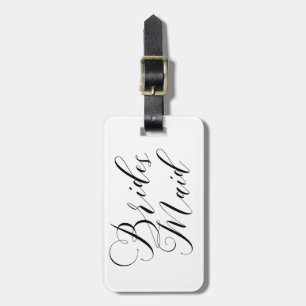 ELEGANTE BLACK SCRIPT BRIDESMAID GEPÄCKANHÄNGER