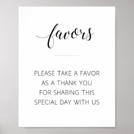 Elegante Black Script-Gastgeschenke Hochzeiten Sig Poster