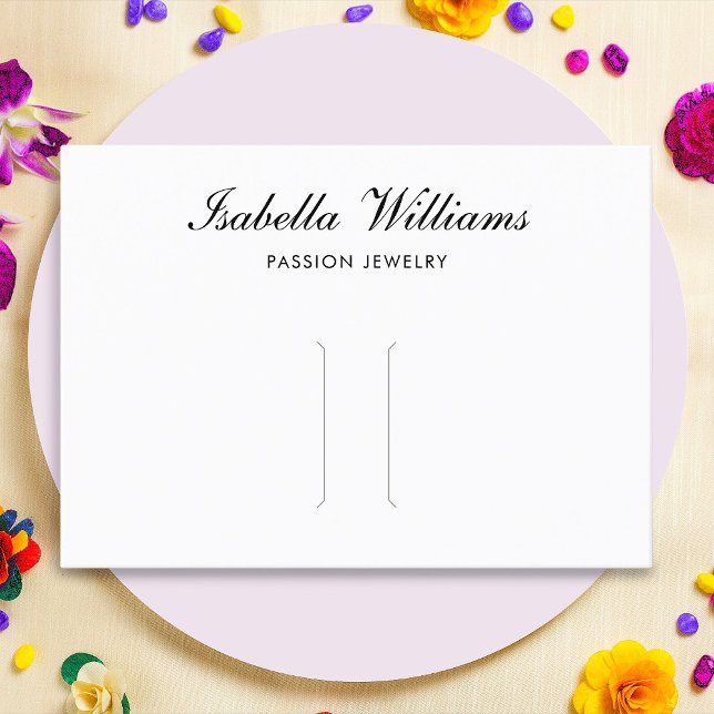 Elegante Black Script Hair Clip Display Card Visitenkarte (Von Creator hochgeladen)