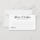 Elegante Black Script Wedding Advice & Wishings Ca Hinweiskarte<br><div class="desc">Einfache Elegante Black Script Wedding Advice & Wishings Card - Fühlen Sie sich frei,  diese einfache und doch schöne Hochzeitsratgeber und Wunschkarte zu bearbeiten,  anzupassen und zu personalisieren. Es stehen Bearbeitungsoptionen zur Verfügung.</div>