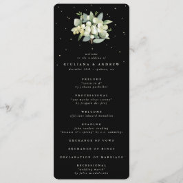 Elegante Black Snowberry+Eucalyptus Bouquet Weddin Programm