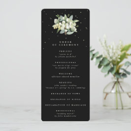 Elegante Black Snowberry+Eucalyptus Bouquet Weddin Programm