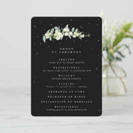 Elegante Black Snowberry+Eucalyptus Stem Wedding Programm