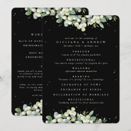 Elegante Black Snowberry+Eucalyptus Winter Wedding Programm