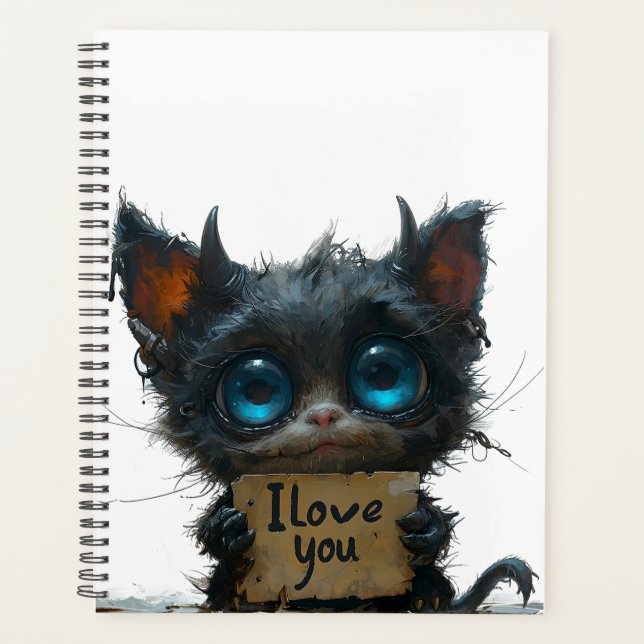 Elegante Black SpiralI Liebe Sie Planer (Vorderseite)