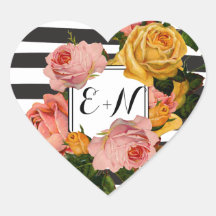 Elegante Black Stripe Heirloom Rose Hochzeit