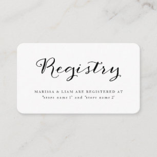 Elegante Black Stripes Wedding Registry Cards Begleitkarte