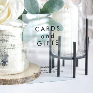 Elegante Black Text Cards verschenken Hochzeit Acrylschild