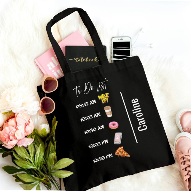 Elegante Black To do List Tote Bag (Von Creator hochgeladen)