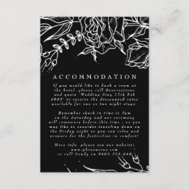 Elegante Black Tuxedo Bright White Wreath Wedding Begleitkarte