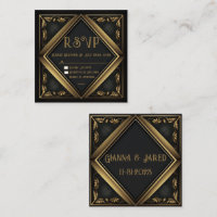 Elegante Black Velvet Wedding RSVP Card