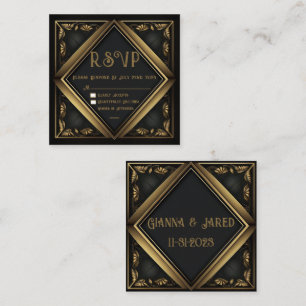 Elegante Black Velvet Wedding RSVP Card Mitteilungskarte