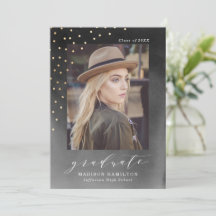 Elegante Black Watercolor Foto Graduation Party