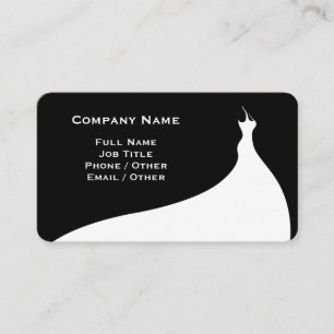 Elegante Black Wedding Dress Business Card Visitenkarte