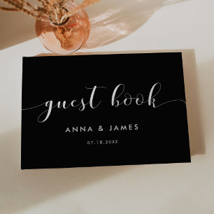 Elegante Black Wedding Gästebuch