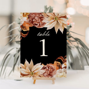 Elegante Black Wedding Tischnummer