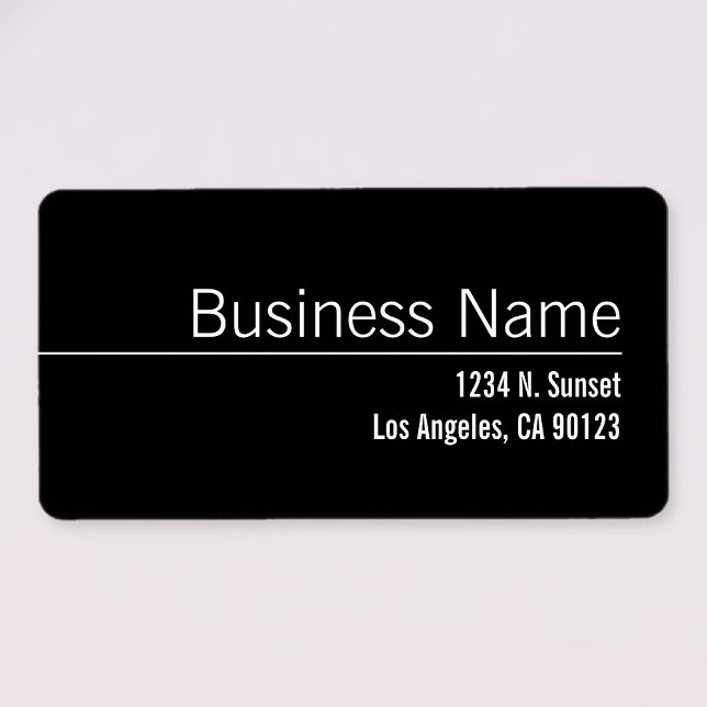 Elegante Black & White Business Rücksendeadresse Adressaufkleber (Von Creator hochgeladen)