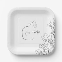 Elegante Black & White Cat Lover Kinderdusche