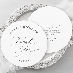 Elegante Black & White Wedding Dankeschön Karte